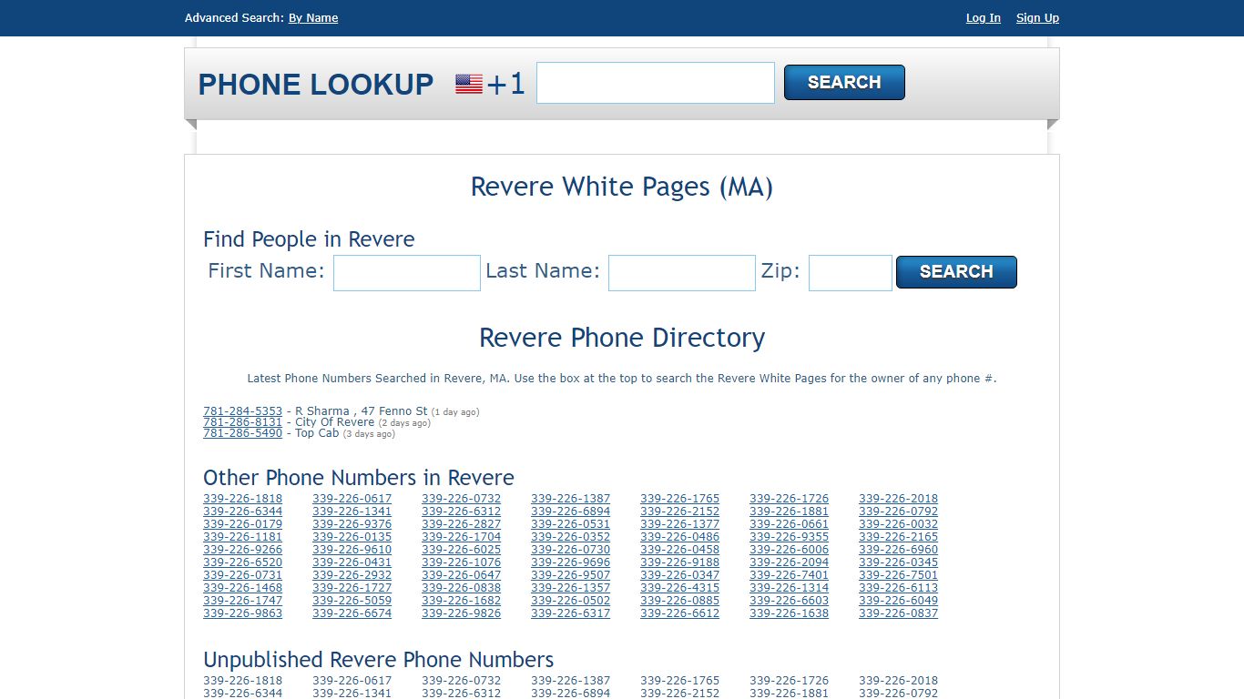 Revere White Pages - Revere Phone Directory Lookup