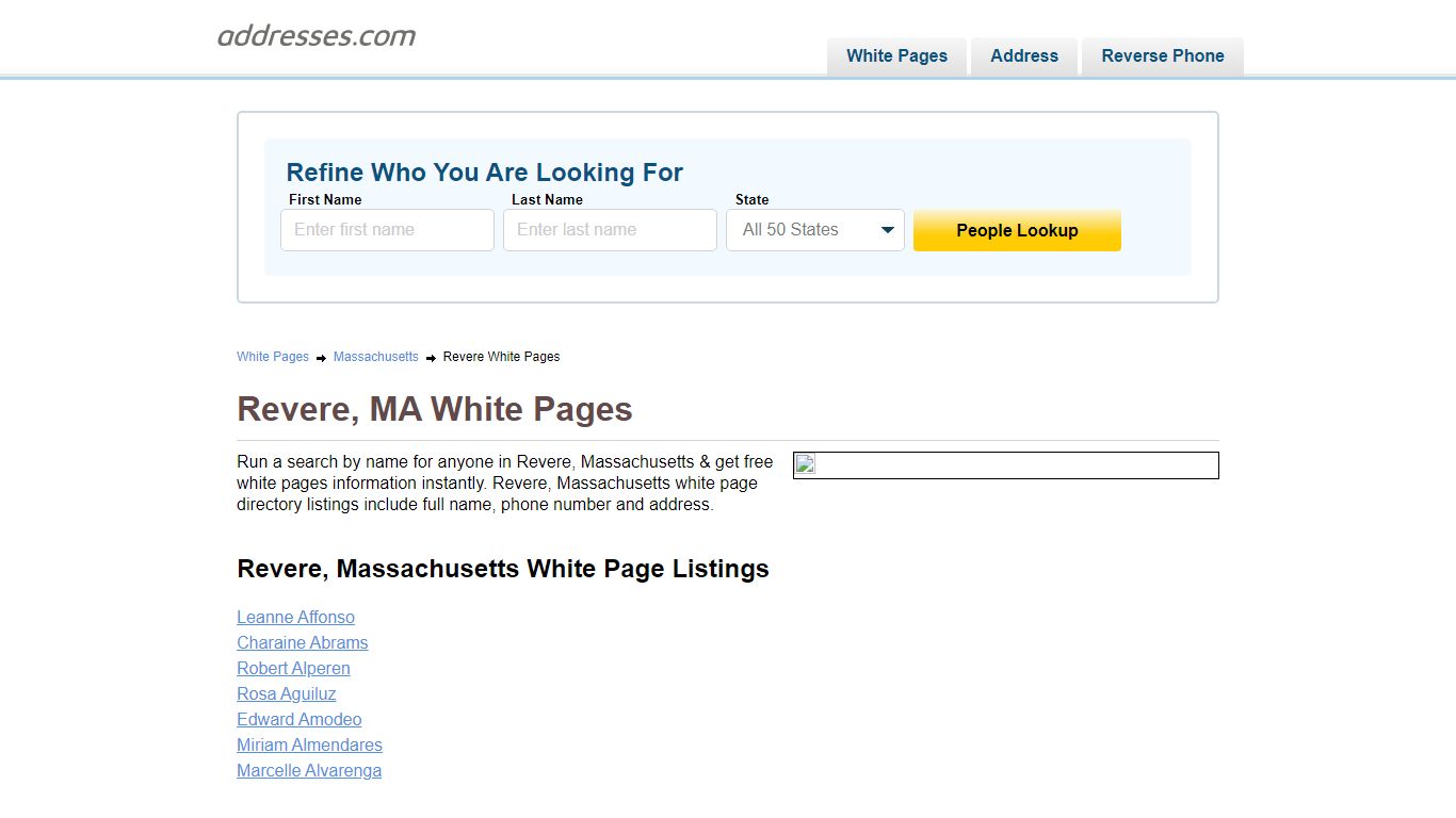 White Pages - Find People In | Addresses